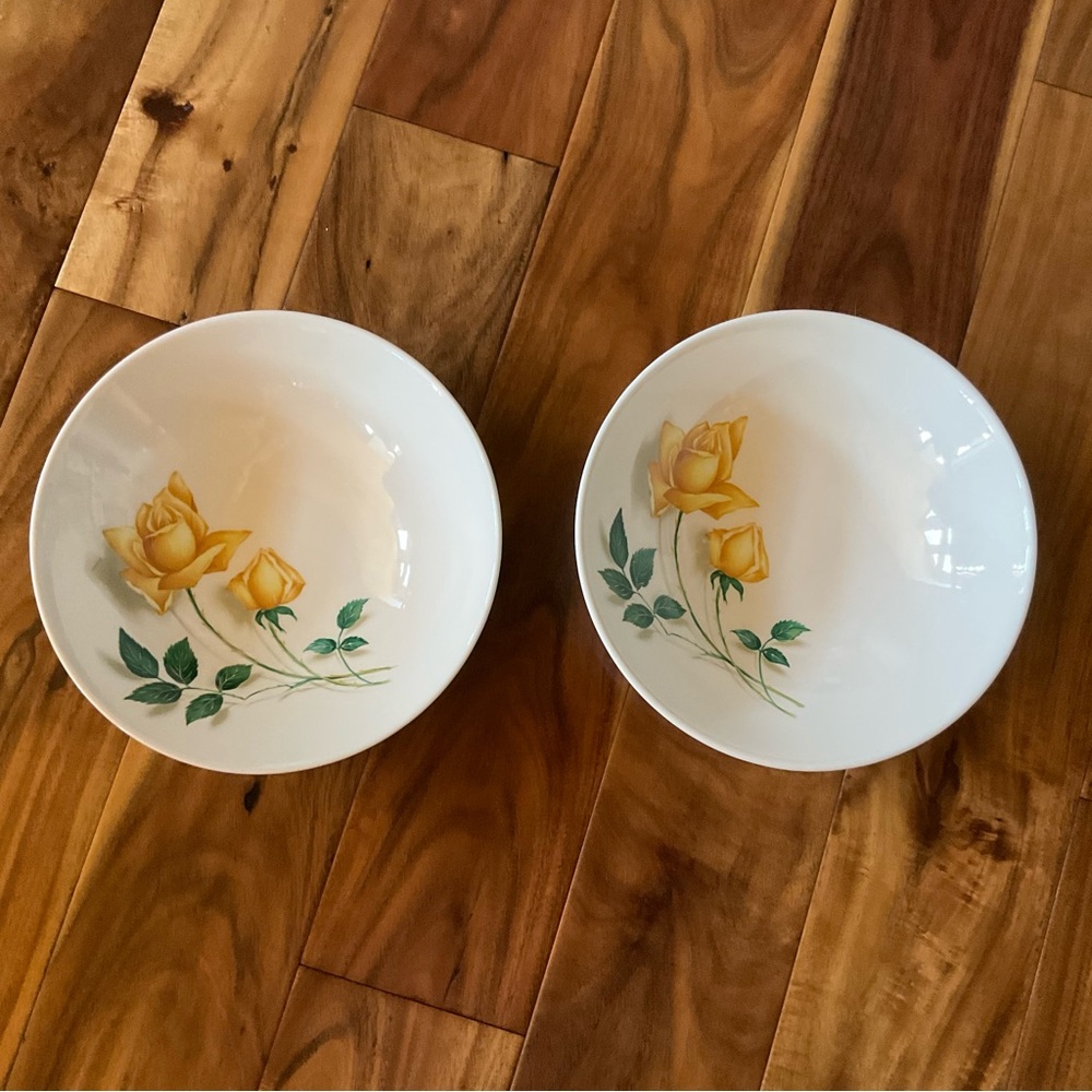 Canonsburg Simplicity/Temptation Yellow Rose Serving or Vegetable Bowls